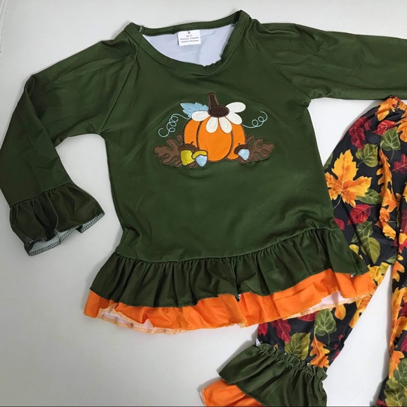 Thanksgiving pumpkin 🎃 autumn 🍂 Cute Pants Set - Picture 3 of 7